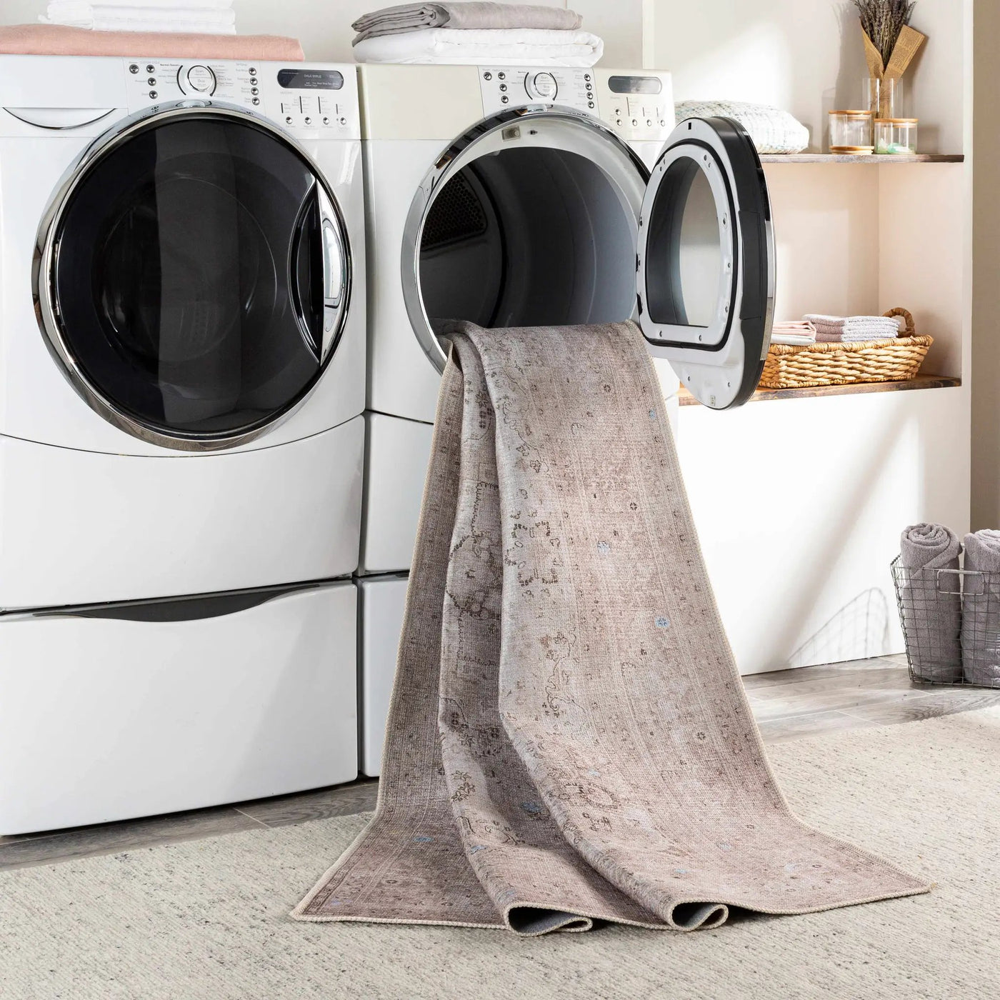 Bethany Vintage Flat Pile Washable Rug by Boutique Rugs