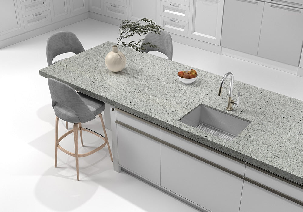 Bethel White Polished Granite Slab Random room scene 4