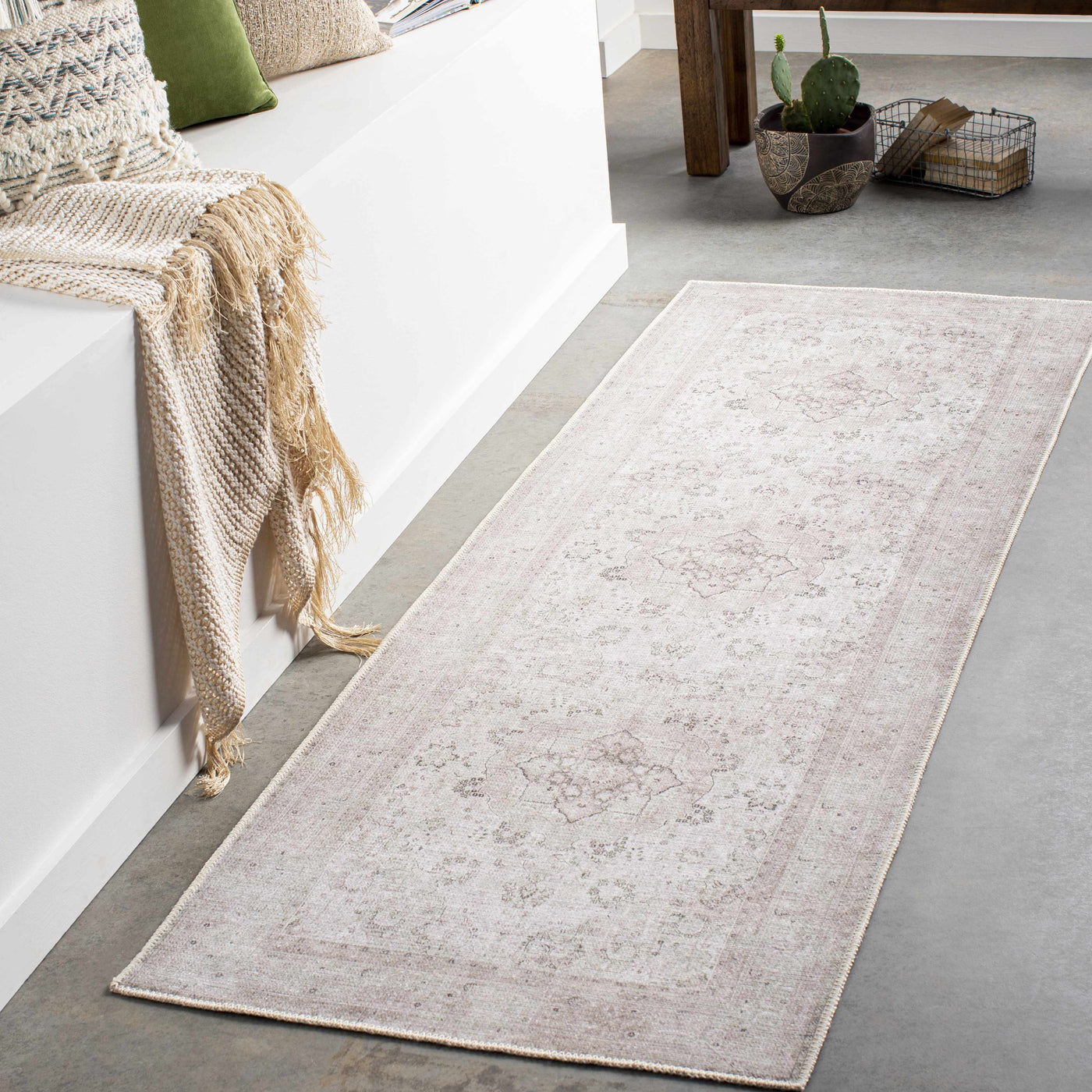 Bethany Vintage Flat Pile Washable Rug by Boutique Rugs
