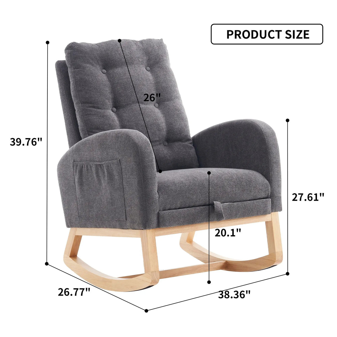 Accent Rocking Chair With Footrest, High Back by HouseOfZazla
