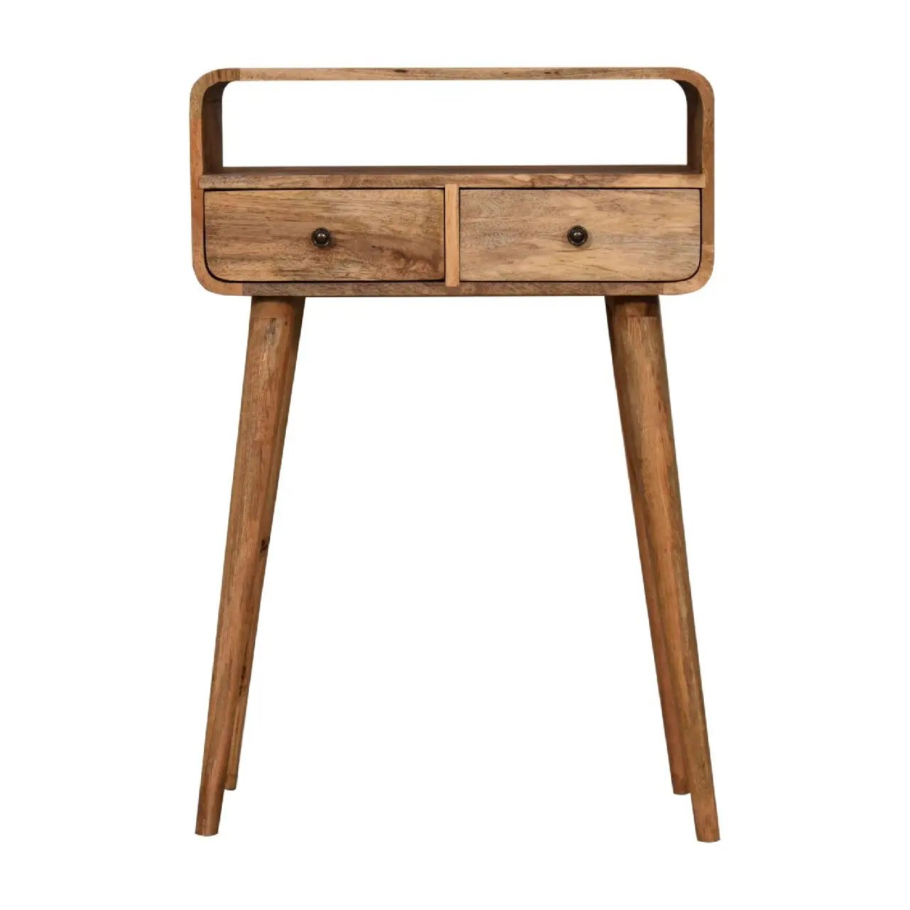 Curved Chestnut Console Table by Unique Piece Furniture