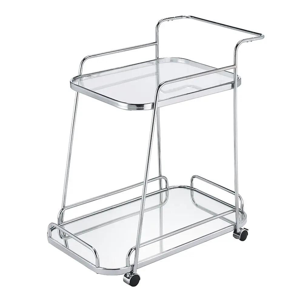 Aegis - Serving Cart - Clear Glass & Chrome by Unique Piece Furniture