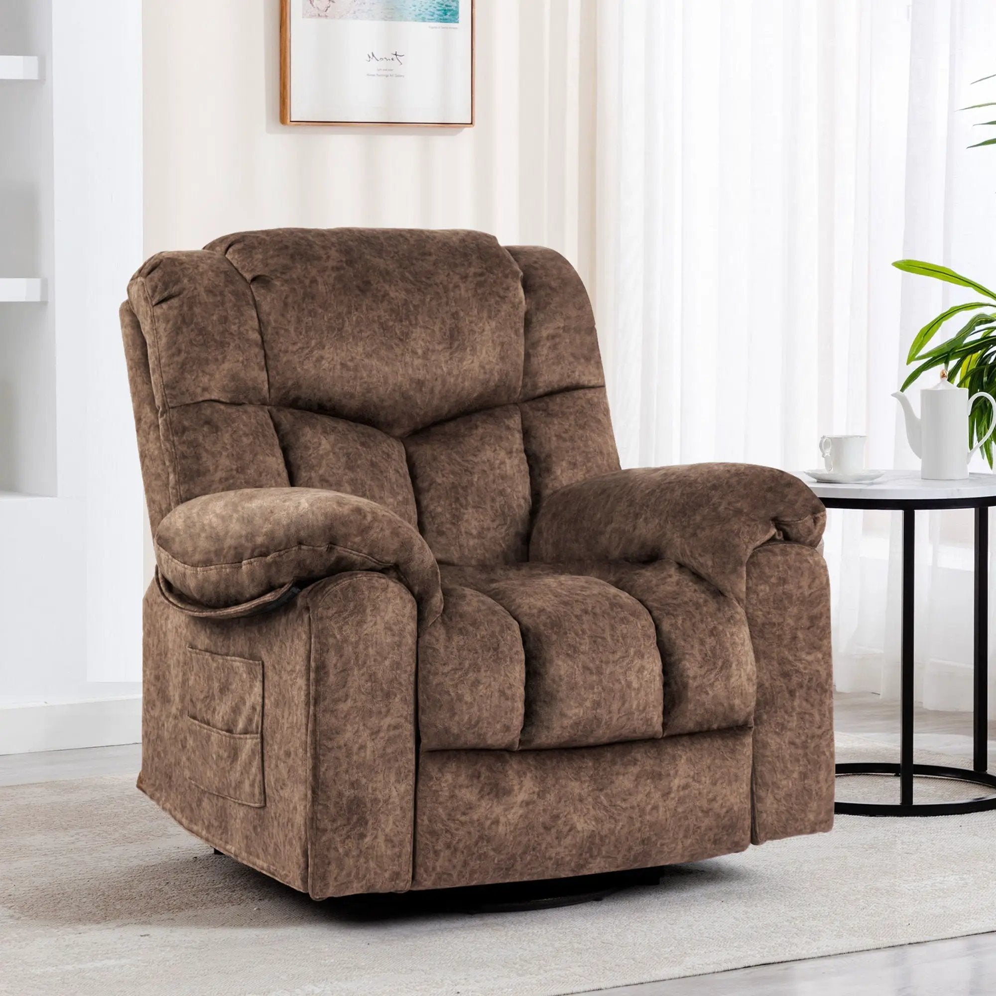 Swivel And Rocking Recliner Chair With Massage And Heating by HouseOfZazla