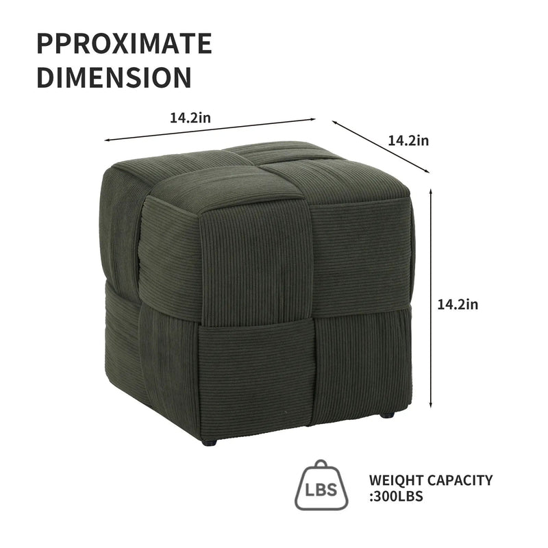 Square Ottoman Foot Rest With Woven Design by HouseOfZazla