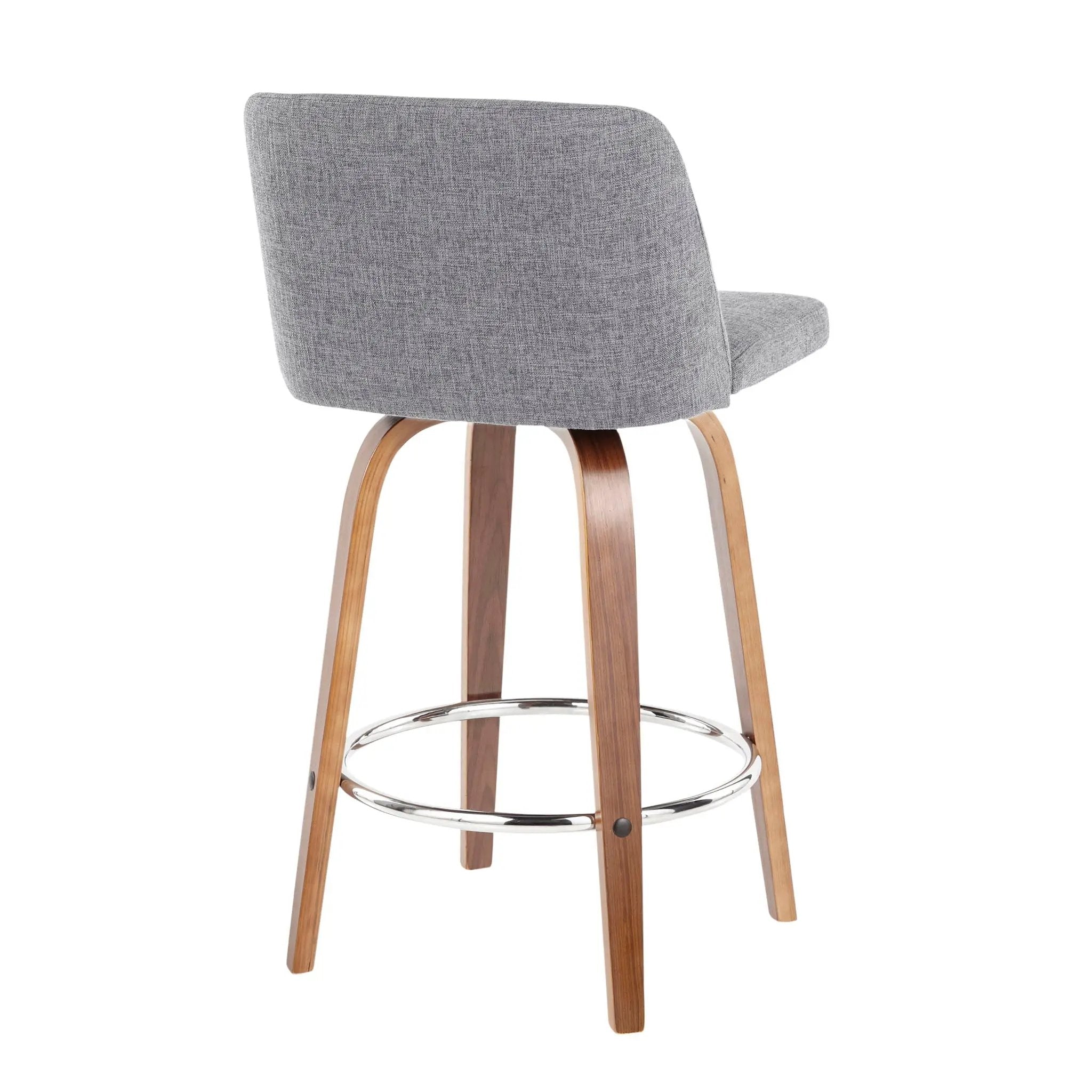 Toriano - Mid-Century Modern Fixed Height Counter Stool With Round Footrest (Set of 2) by Unique Piece Furniture