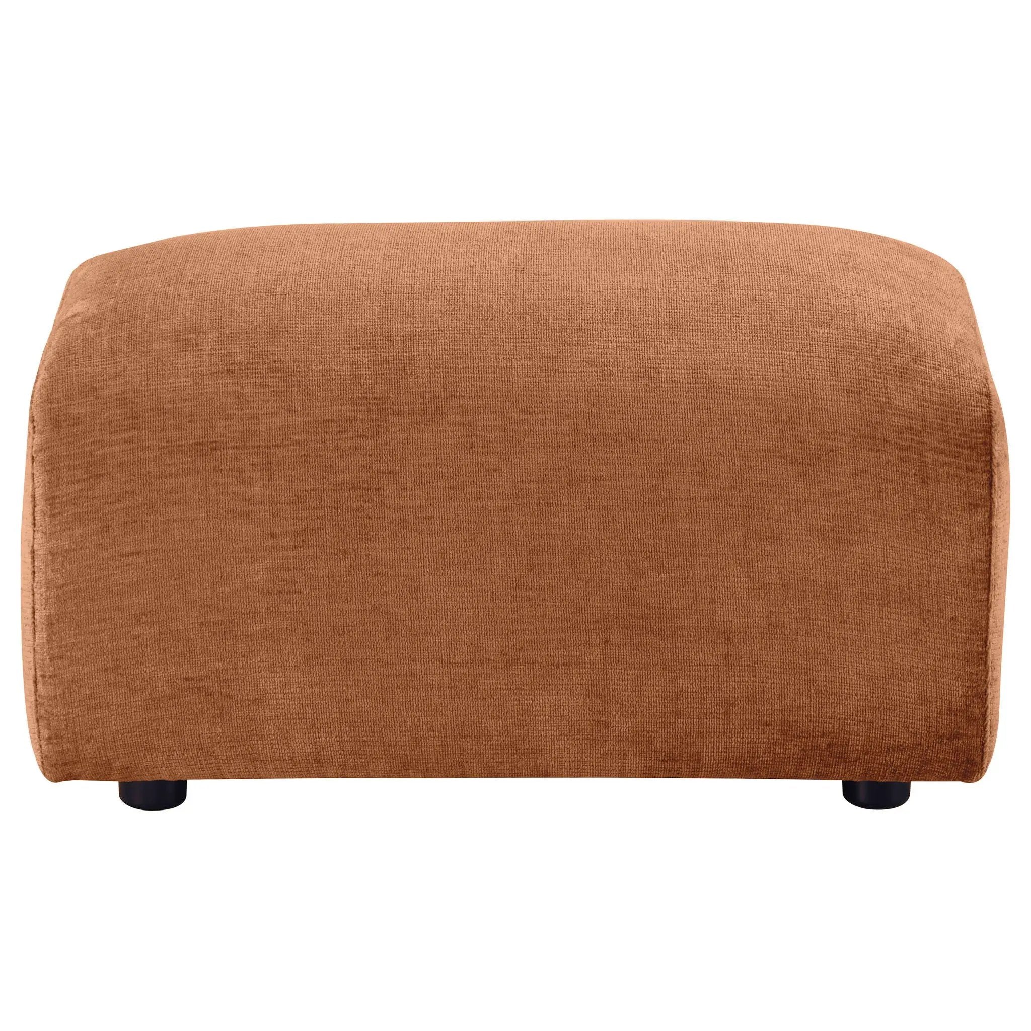 Burnett Chenille Upholstered Ottoman Burnt Orange by Unique Piece Furniture