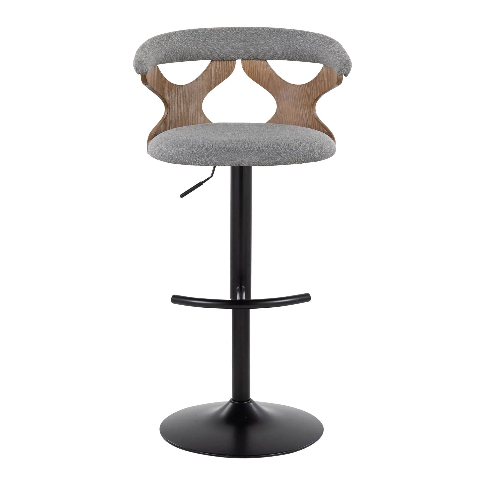 Gardenia - Contemporary Adjustable Barstool & Swivel With Rounded T Footrest (Set of 2) by HouseOfZazla