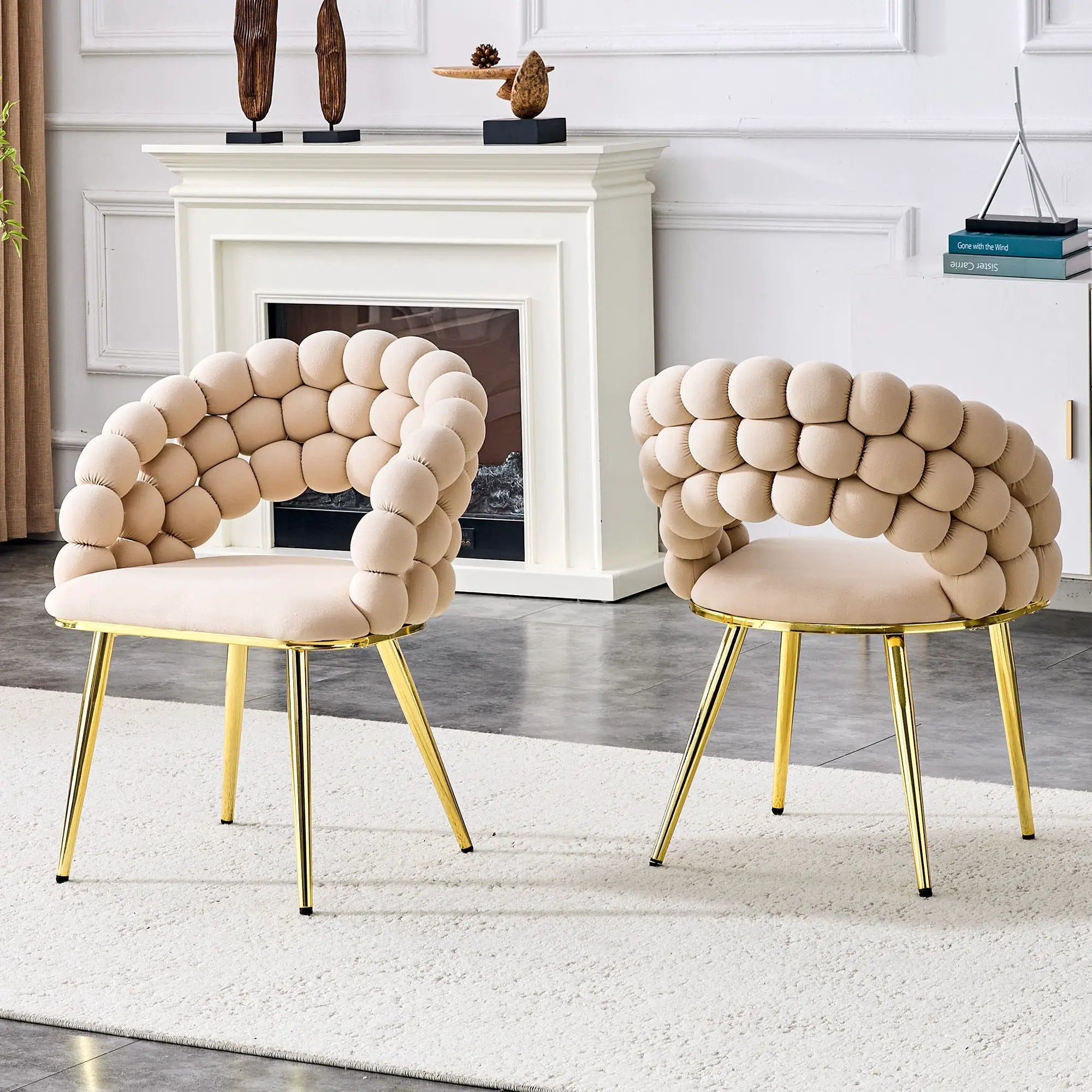 Puffy Bubble, Ball Chain Chairs For Dining Room (Set of 2) by Unique Piece Furniture