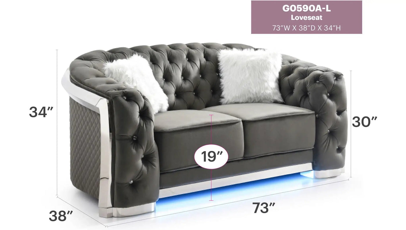 Loveseat With Flared Arms by Unique Piece Furniture