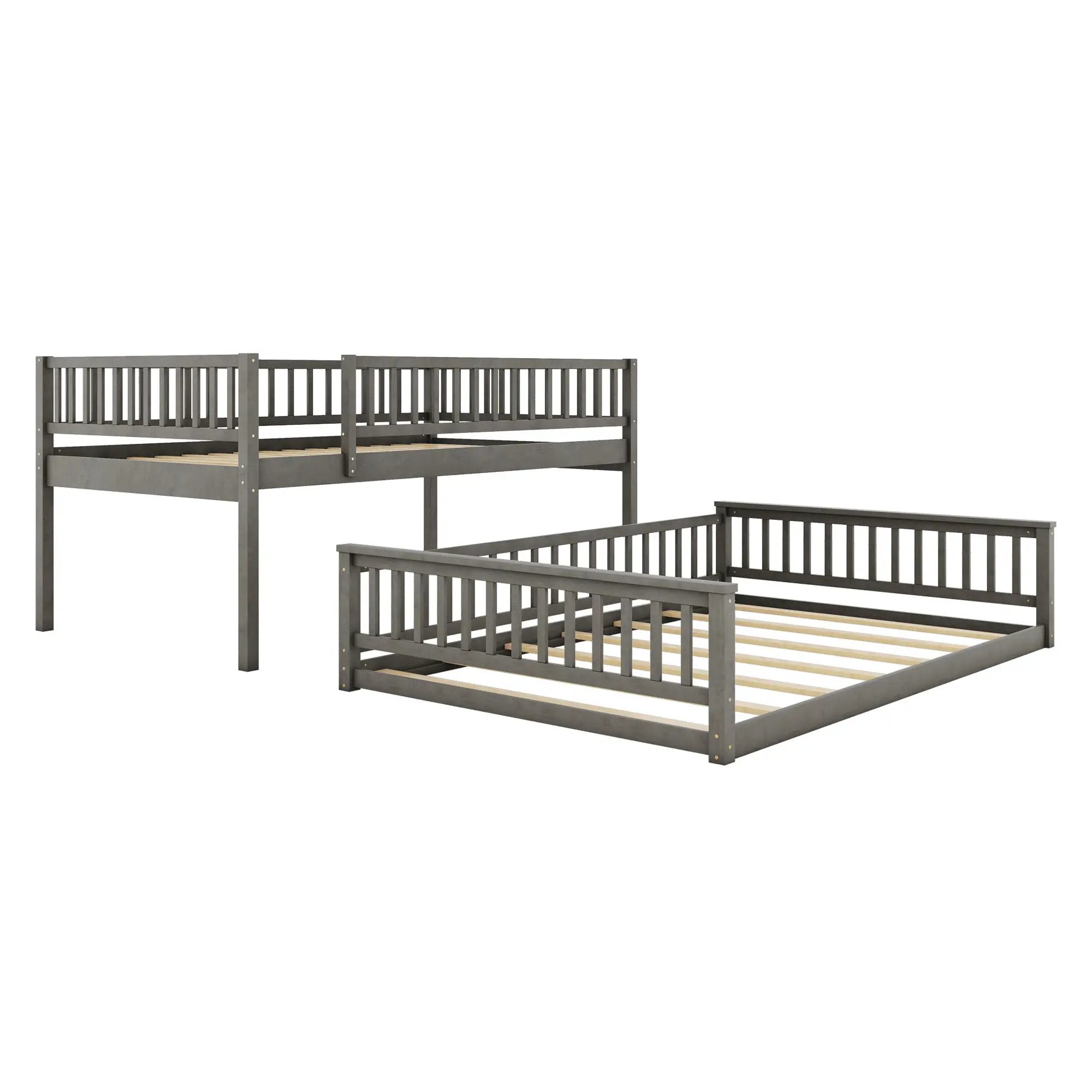 Bunk Bed With Ladder And Guardrails
