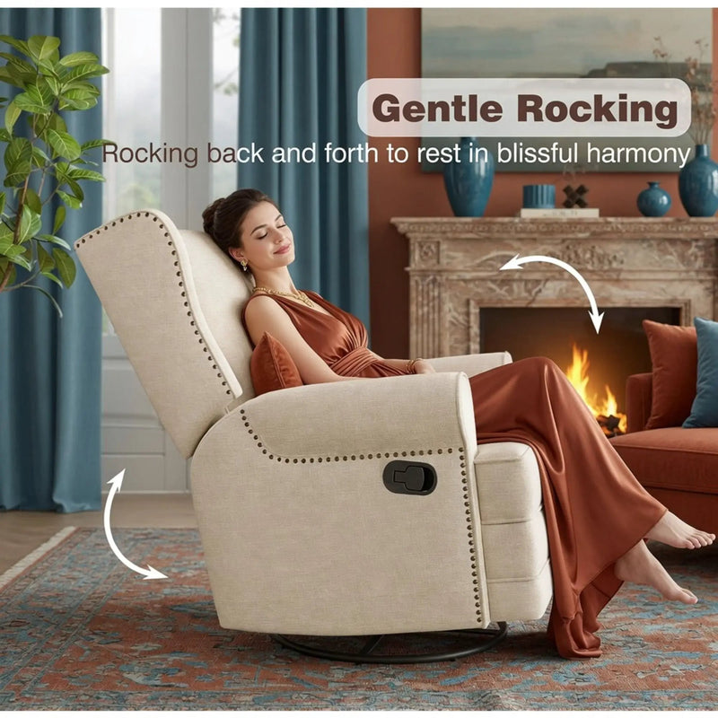 Extra Wide Swivel Recliner Glider Chair With Footrest by HouseOfZazla