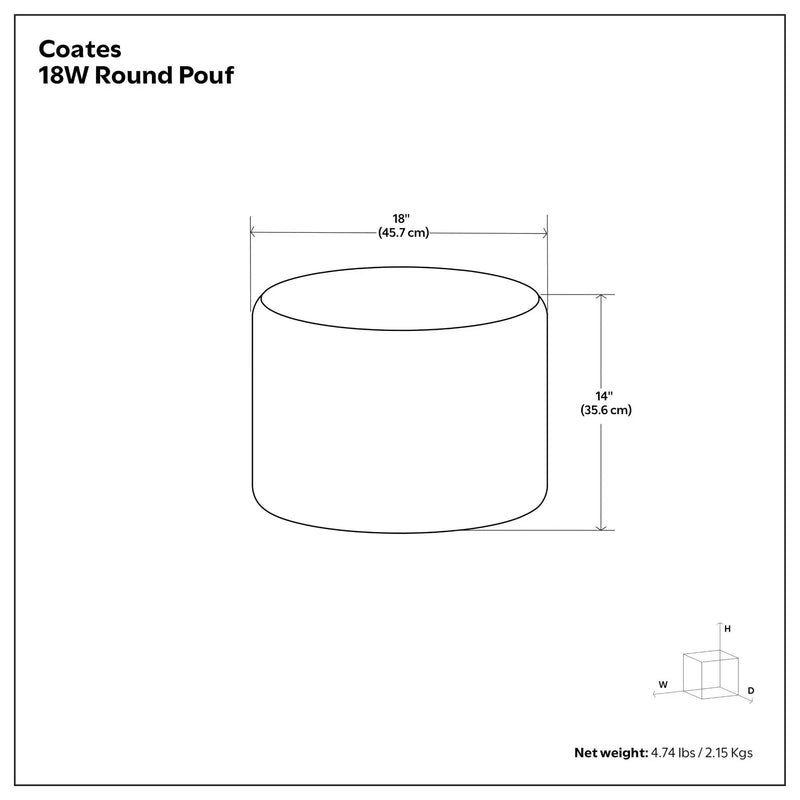 Coates - Round Macrame Pouf - Natural by Unique Piece Furniture