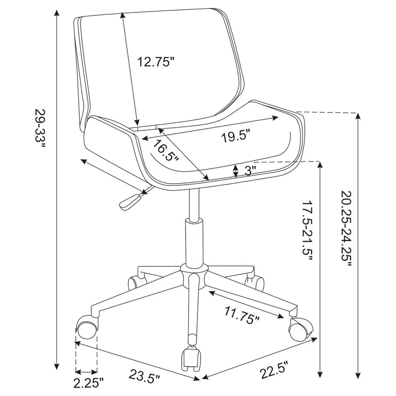 Ecru Swivel Office Chair Adjustable Height - Beige by HouseOfZazla