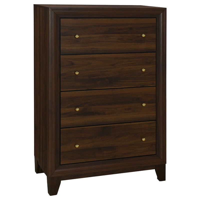 Welsley 4-drawer Chest of Drawers Walnut by Unique Piece Furniture