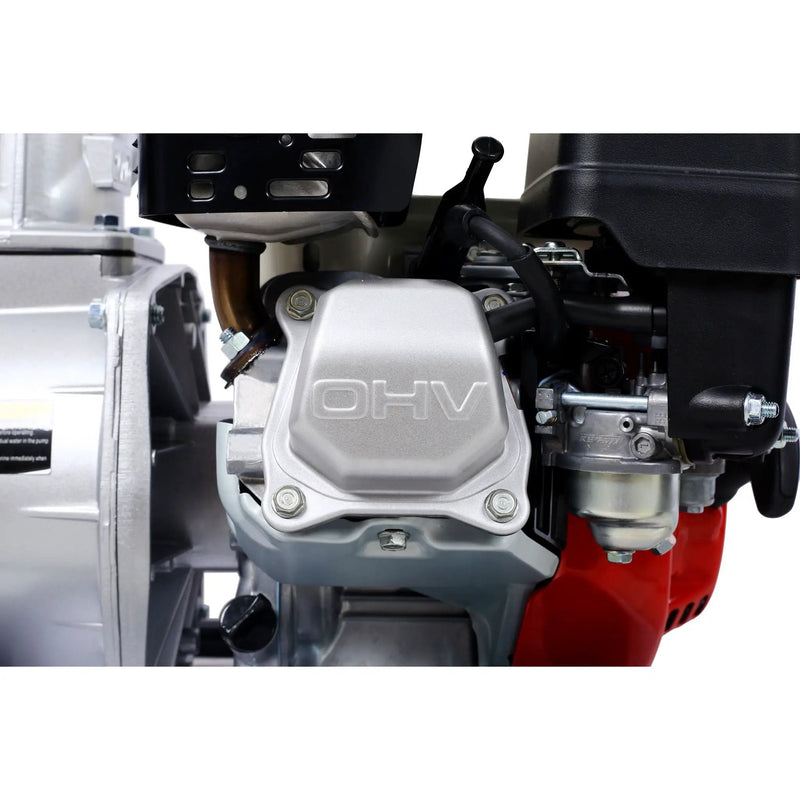 Honda - Gx160 Engine Water Pump 3" 264Gpm With 3In Npt Coupler And 25Ft Flat Hose, Aluminum - Black / Red by HouseOfZazla