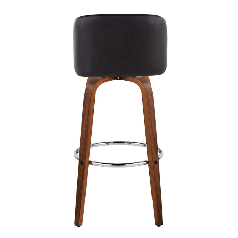 Toriano - Mid Century Modern Fixed Height, Barstool With Swivel With Round Footrest (Set of 2) by Unique Piece Furniture