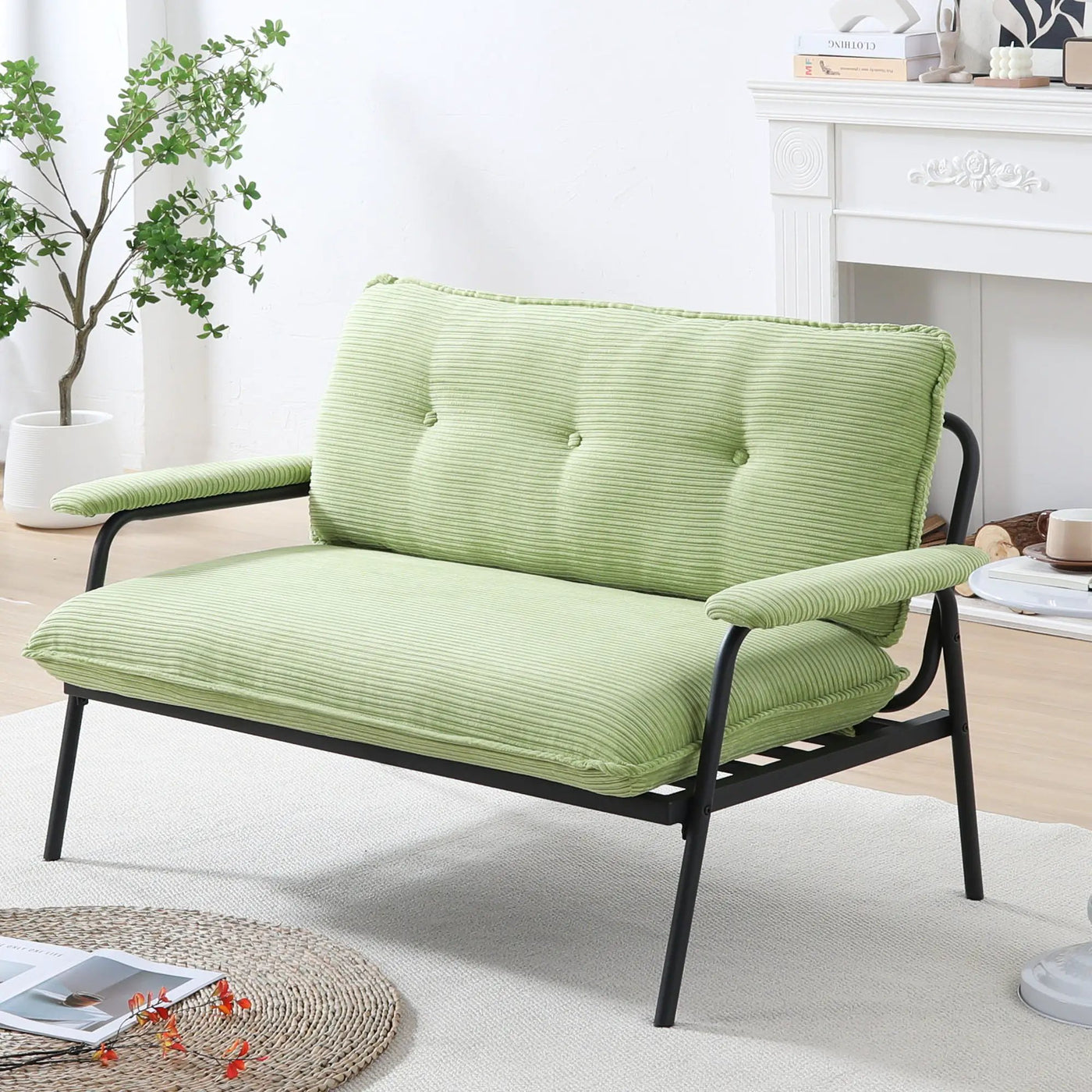 Modern Metal Frame Sofa With Sponge Filling For Compact Spaces And Versatile Use by HouseOfZazla