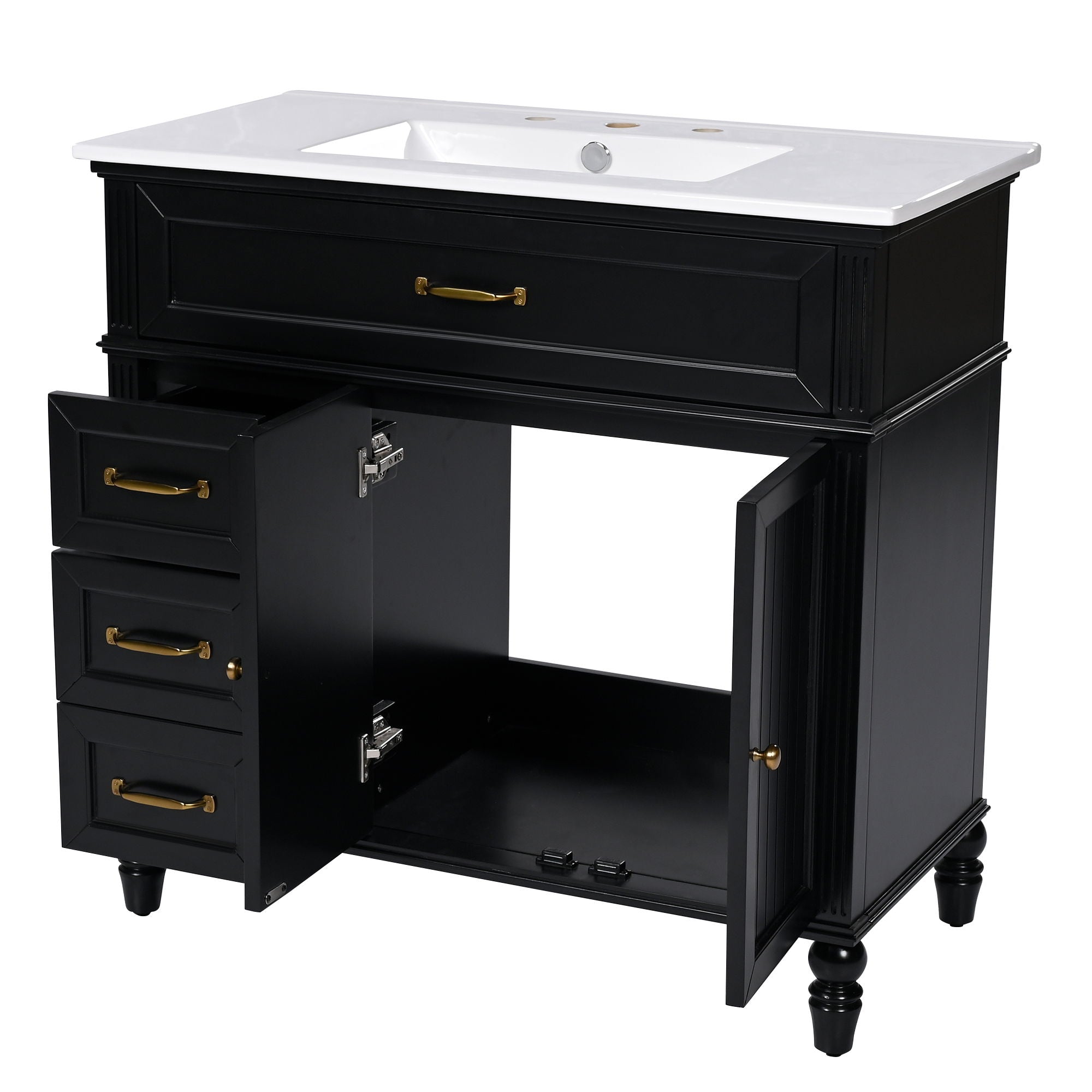 Bathroom Vanity With Sink, Freestanding Cabinet & Drawers by HouseOfZazla