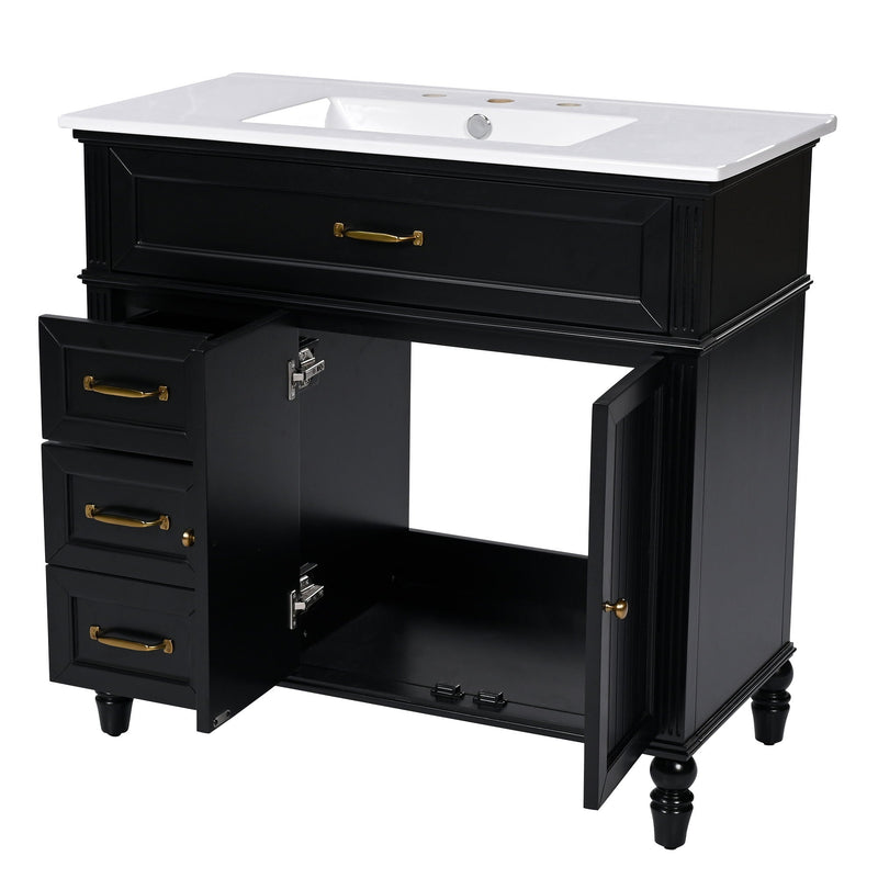Bathroom Vanity With Sink, Freestanding Cabinet & Drawers by HouseOfZazla