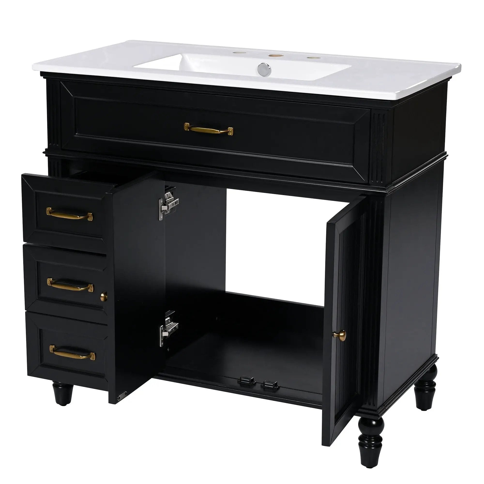Bathroom Vanity With Sink, 2 Doors 2 Drawers, Freestanding Design by HouseOfZazla