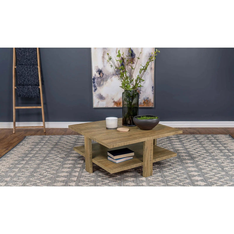 Runnion - Square Coffee Table - Light Brown by HouseOfZazla
