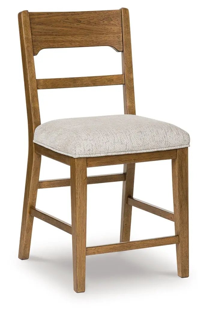 Cabalynn - Upholstered Barstool (Set of 2) - Oatmeal / Light Brown by Unique Piece Furniture