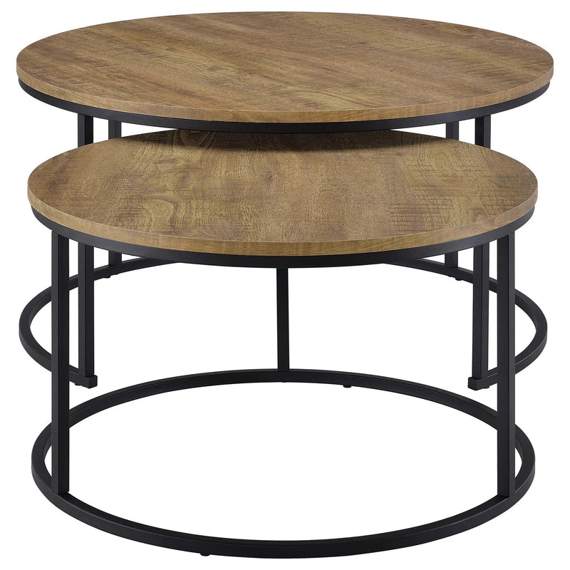 Lainey 2-piece Round Nesting Coffee Table Mango by Unique Piece Furniture