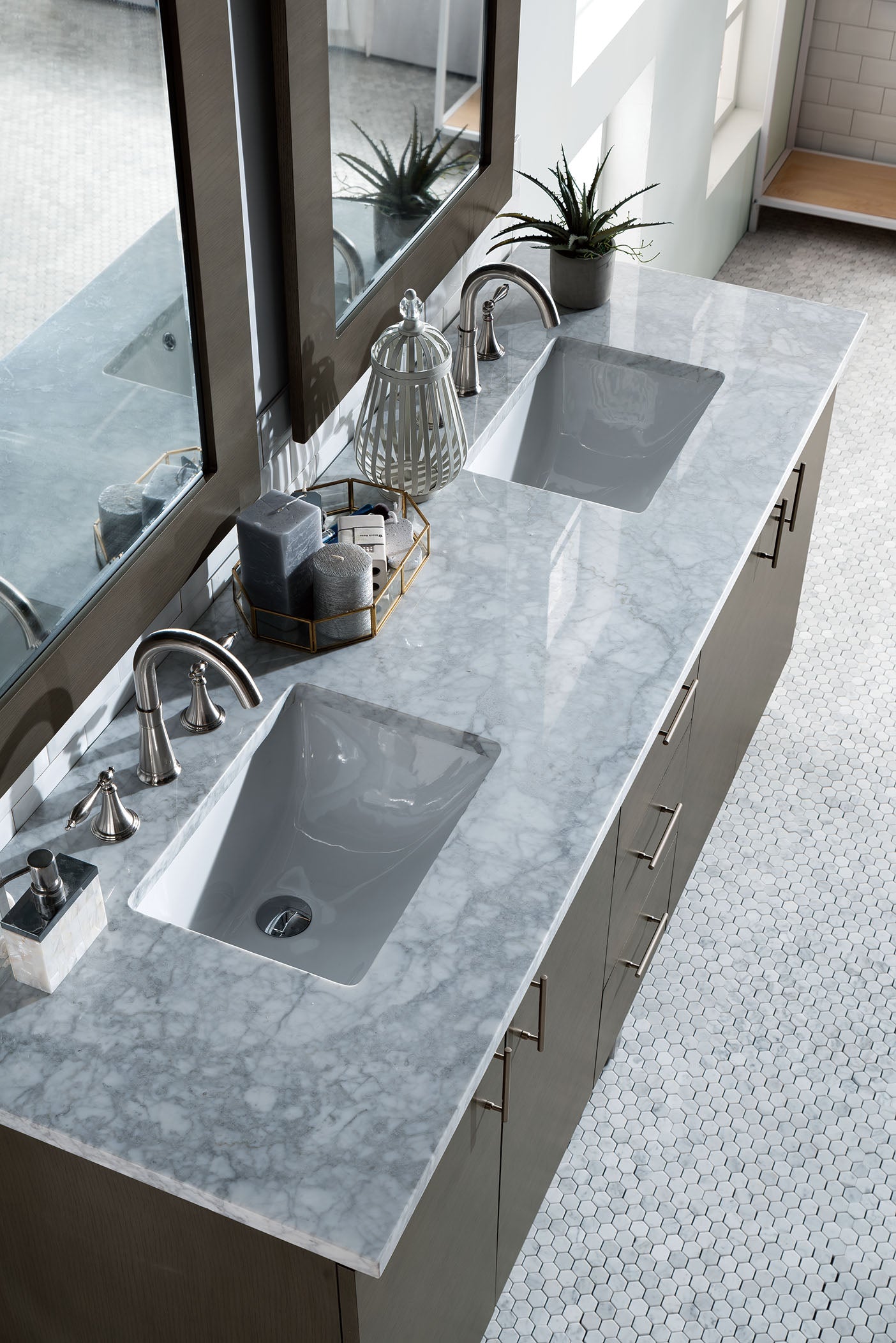 James Martin Metropolitan 72" Dual Mount Double Bathroom Vanity, Silver Oak, view 22