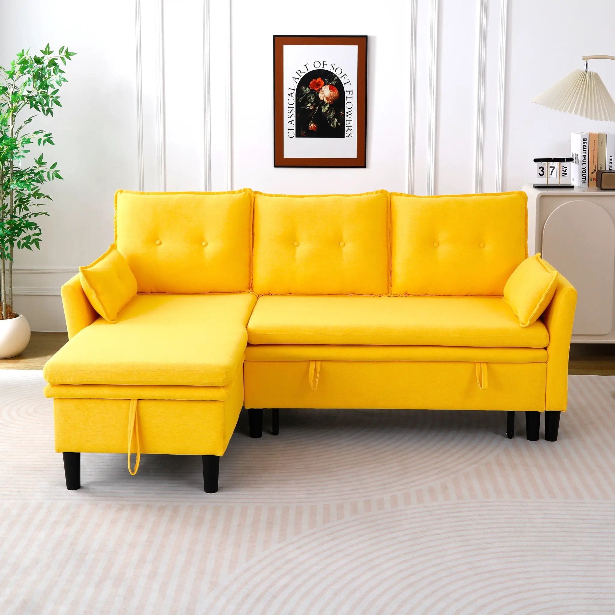L-Shaped Reversible Chaise Sectional Sofa With Storage by HouseOfZazla