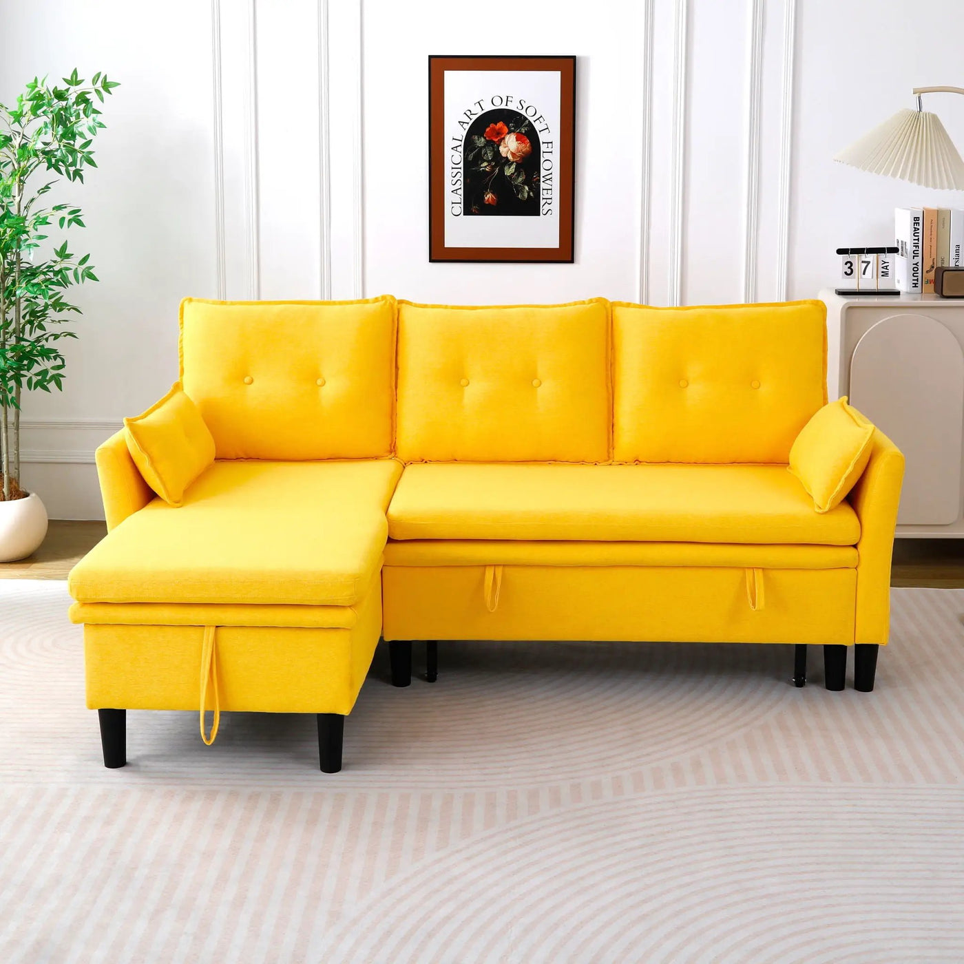 L-Shaped Reversible Chaise Sectional Sofa With Storage by Unique Piece Furniture