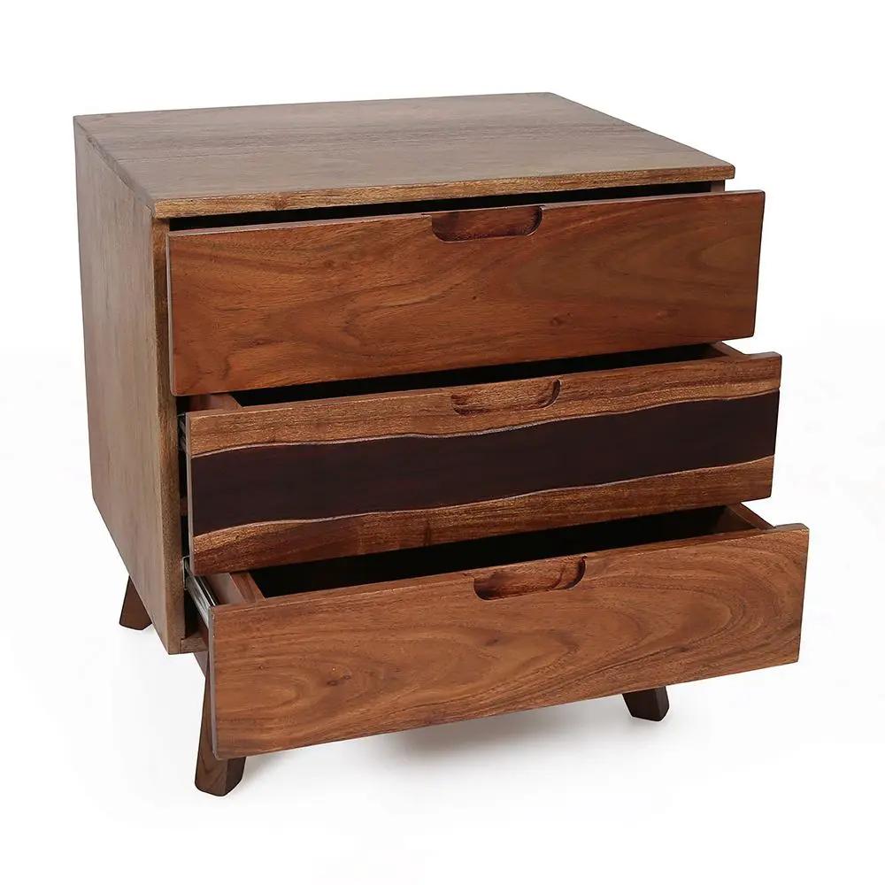 Nightstand Natural Wood - Brown by HouseOfZazla