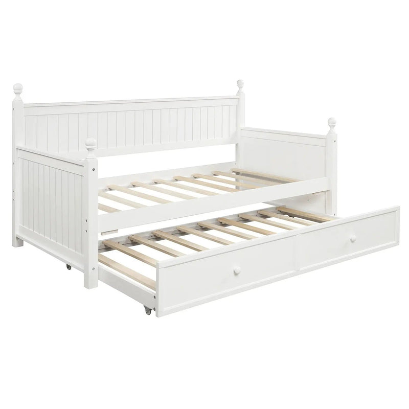 Twin Size Daybed & Twin Size Trundle - White by HouseOfZazla