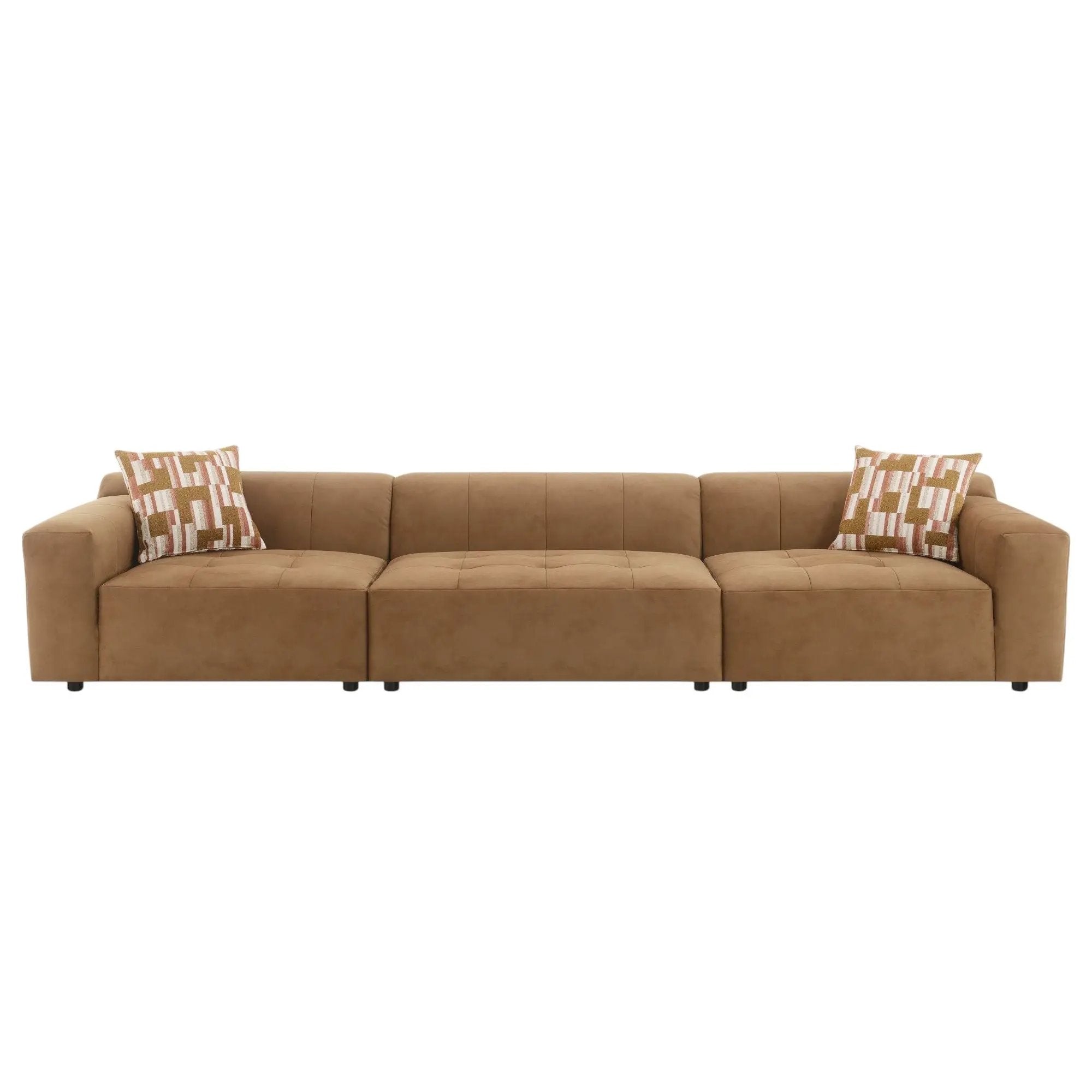 Modular Sofa Set With 2 Matching Toss Pillows - Chocolate by HouseOfZazla