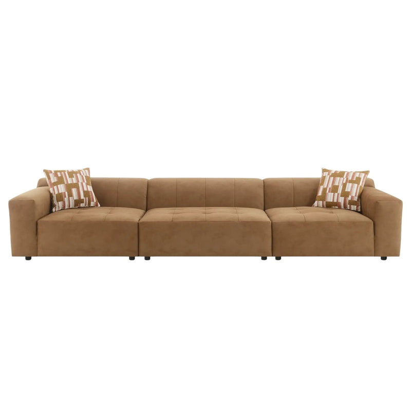 Modular Sofa Set With 2 Matching Toss Pillows - Chocolate by HouseOfZazla