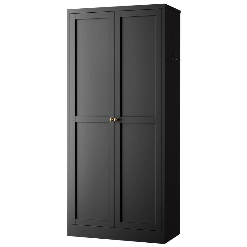 Kitchen Pantry Cabinet With 4 Adjustable Shelves, Heavy Duty Freestanding Organizer by Unique Piece Furniture