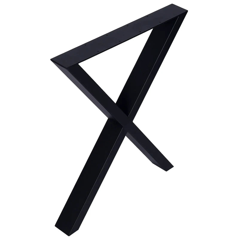 X Table Legs 28X 24", Wide Metal Table Legs, Heavy Duty Steel Desk Legs Table Leg Dining Table Legs Coffee Desk Leg (Set of 2) - Black by HouseOfZazla