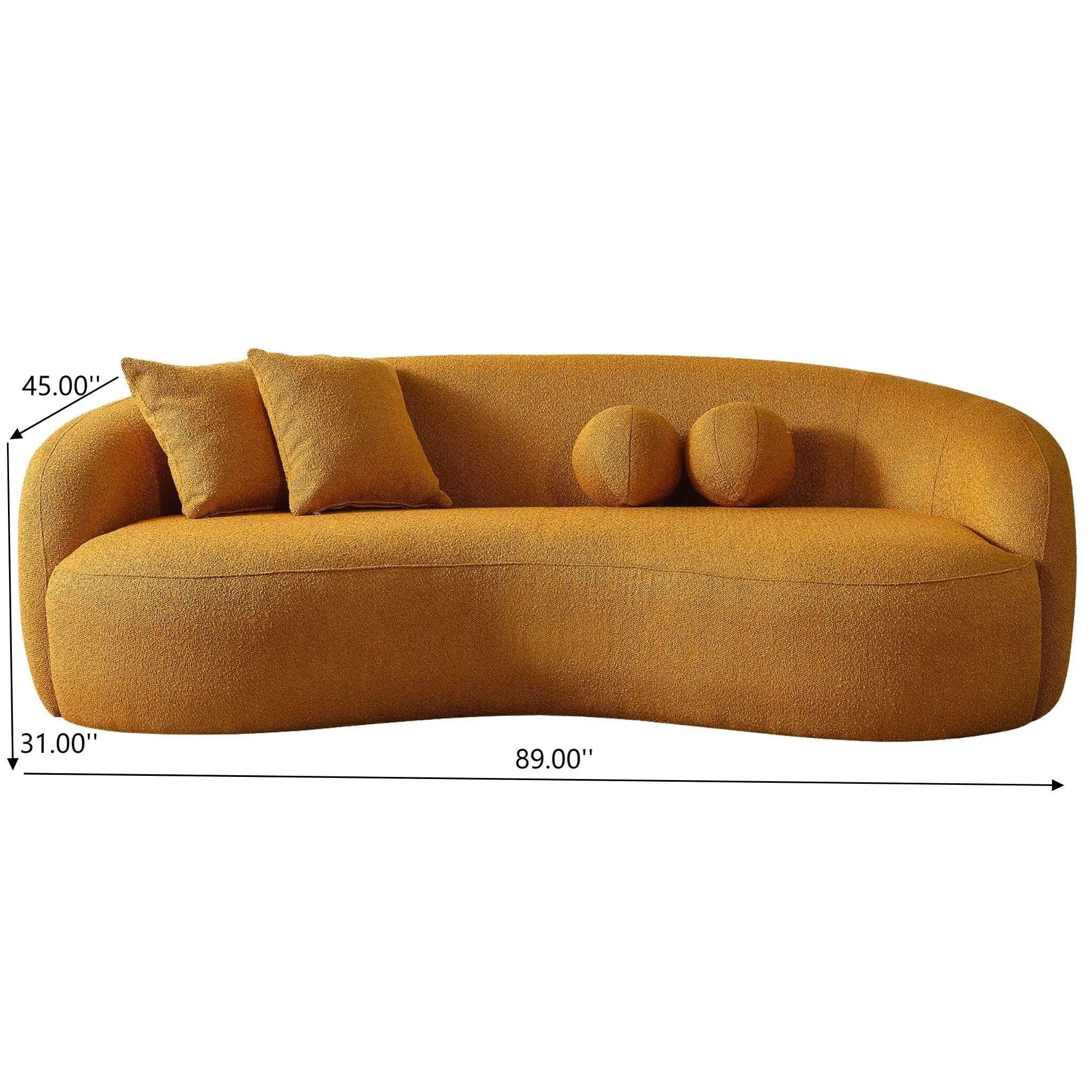 Drake - Japandi Style Curvy Boucle Sofa by Unique Piece Furniture