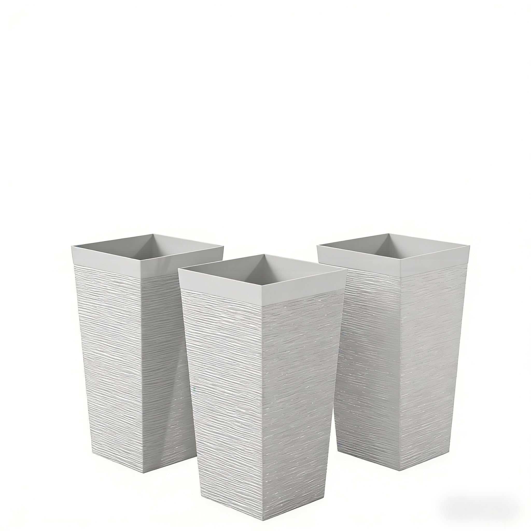 Stackable Tapered Planters, Set of 3 Outdoor Planters by HouseOfZazla