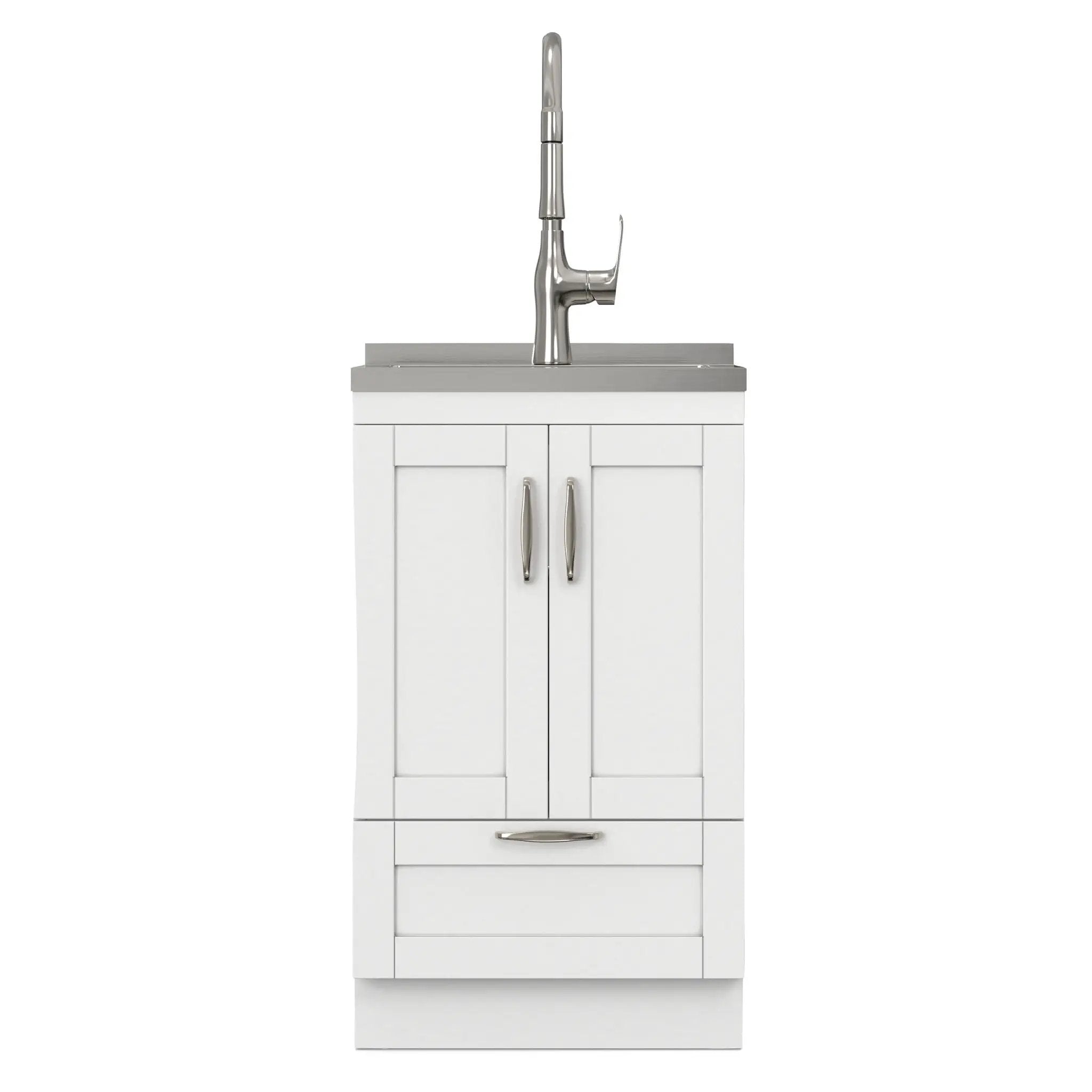 Reed - Deluxe Laundry Cabinet With Pull-Out Faucet And Stainless Steel Sink by HouseOfZazla