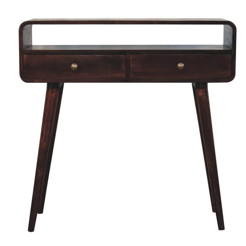 Solid Wood Curved Console Table by HouseOfZazla