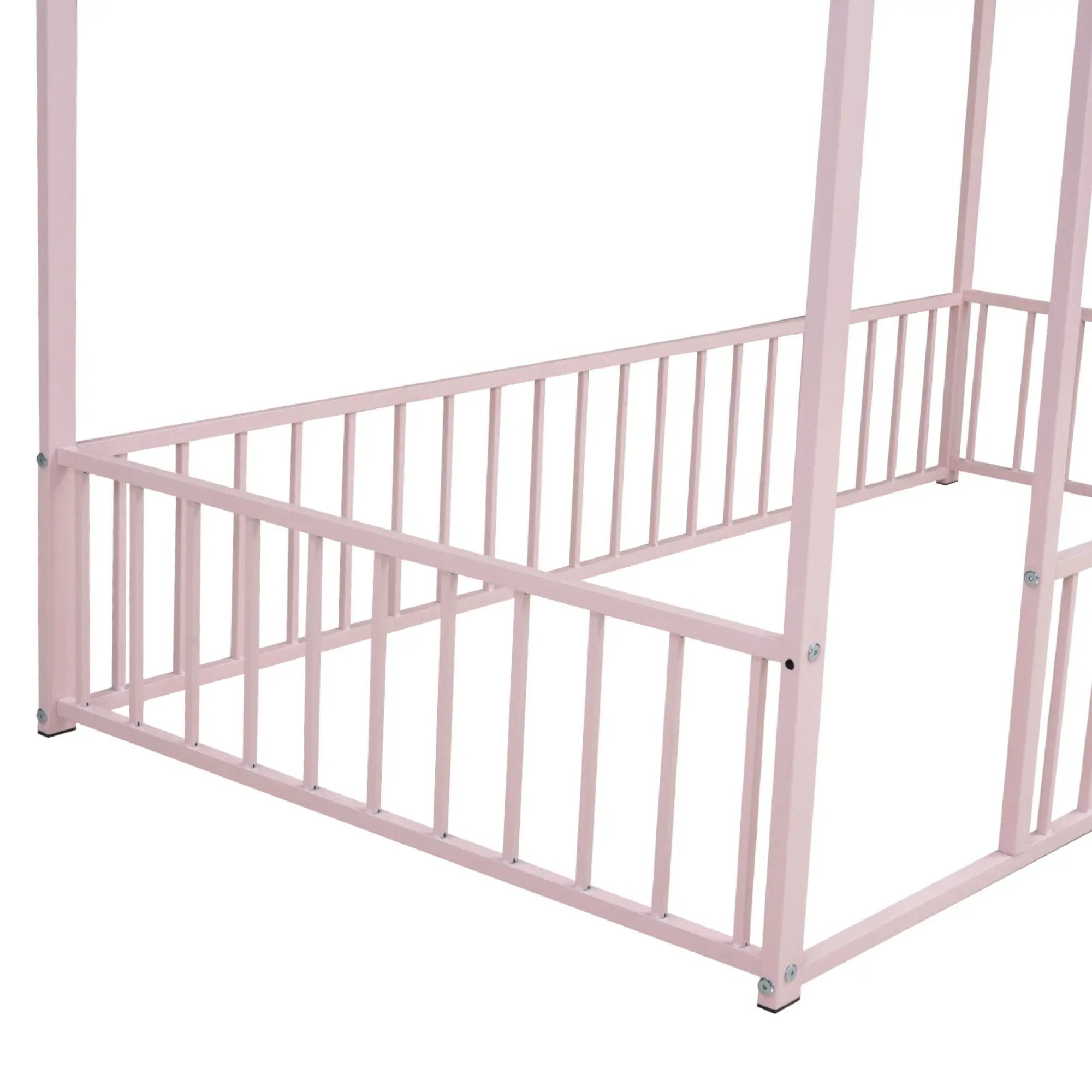 Metal Bed House Bed Frame With Fence by HouseOfZazla
