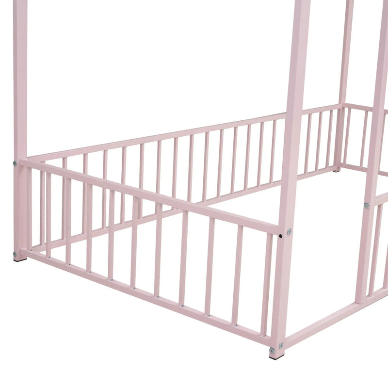 Metal Bed House Bed Frame With Fence by HouseOfZazla