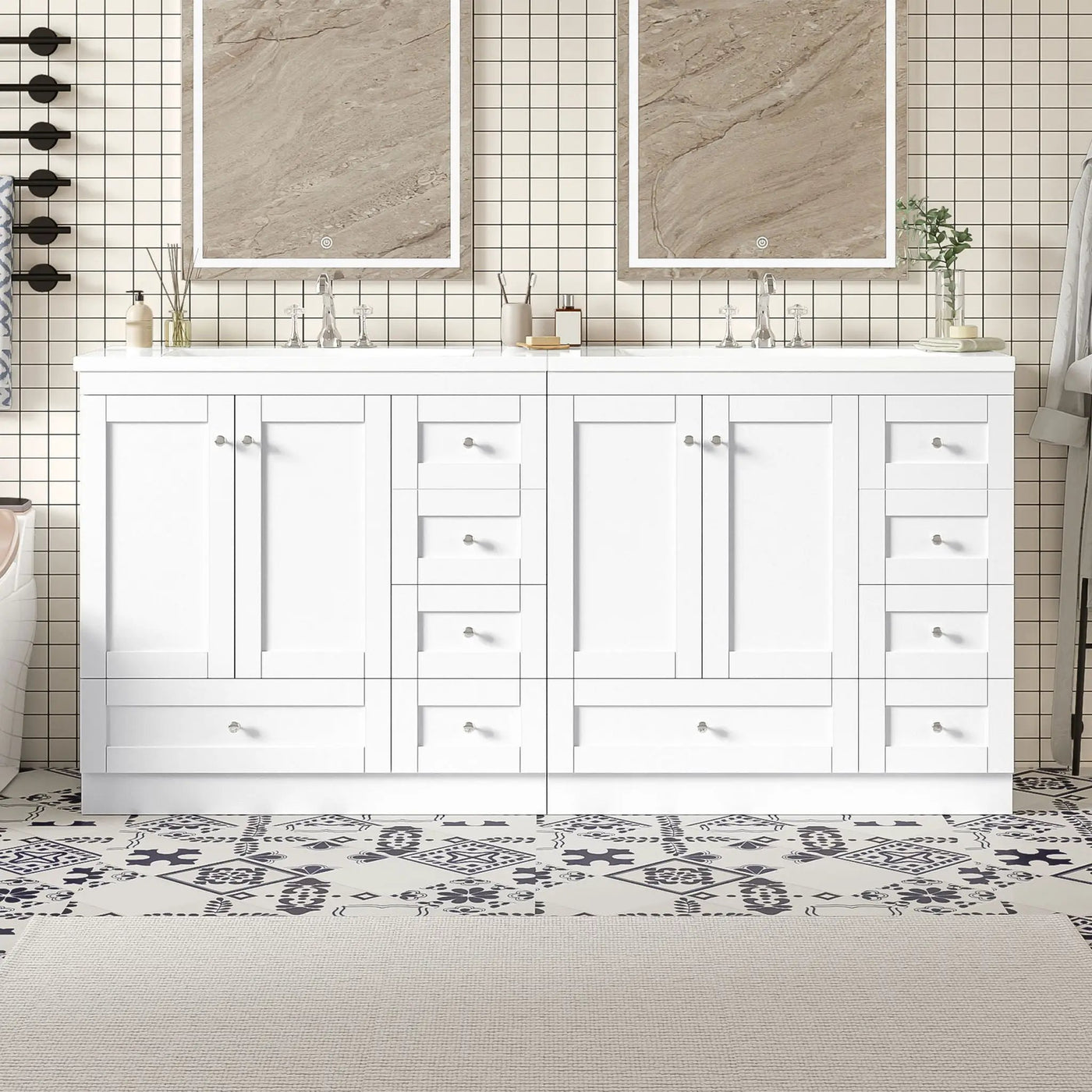 Shaker Free Standing Bathroom Vanity Cabinet & Sink, Soft Close Drawers, Soft Close Doors by Unique Piece Furniture