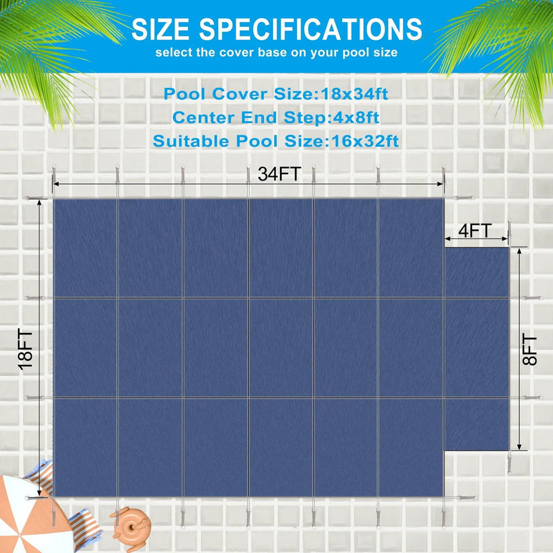 16 x 32 Ft High Strength Pool Safety Cover for Inground Pools by HouseOfZazla