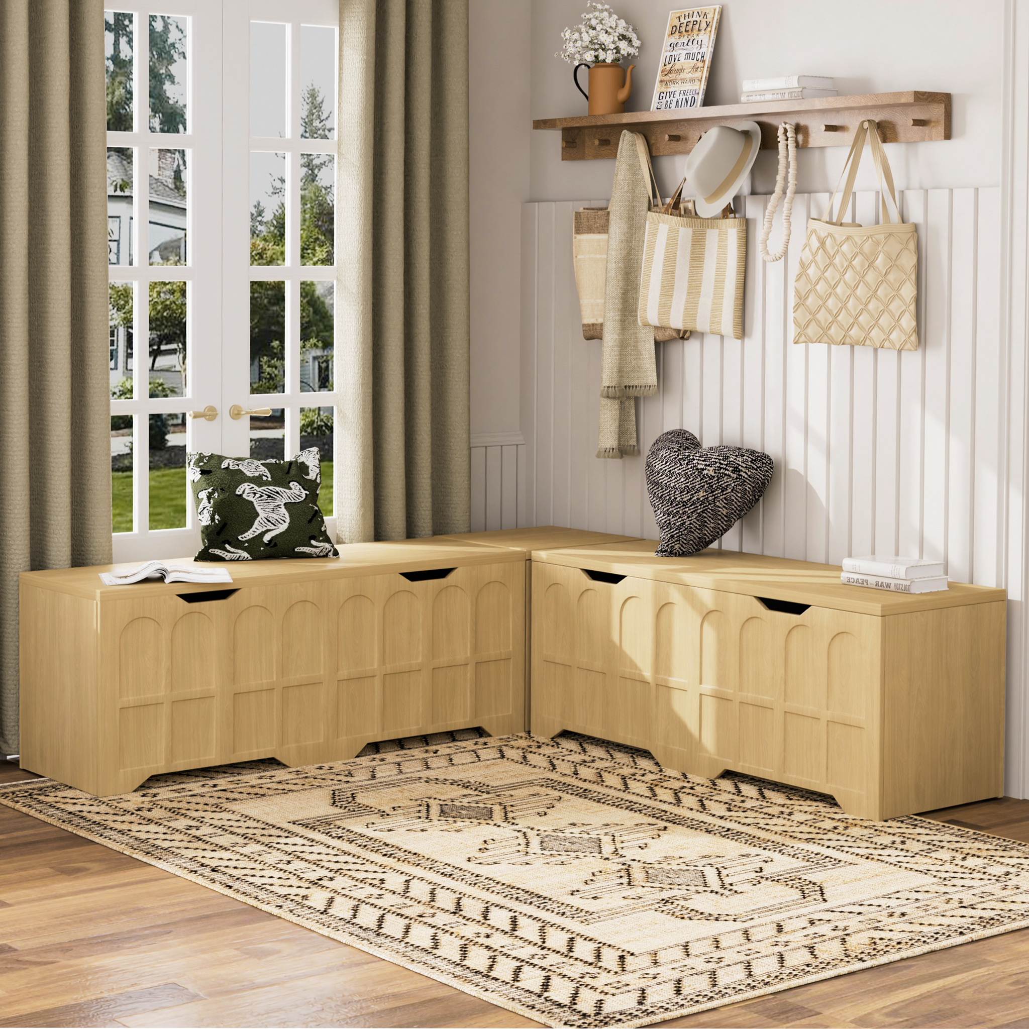 3-Piece L-Shaped Multifunctional Storage Bench by HouseOfZazla