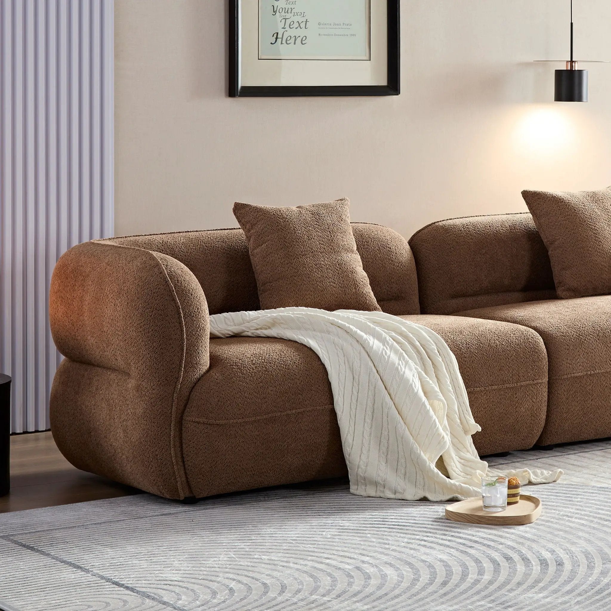 Sectional Sofa With Durable Fabric, Solid Wood Frame, And High Density Sponge Fill by HouseOfZazla