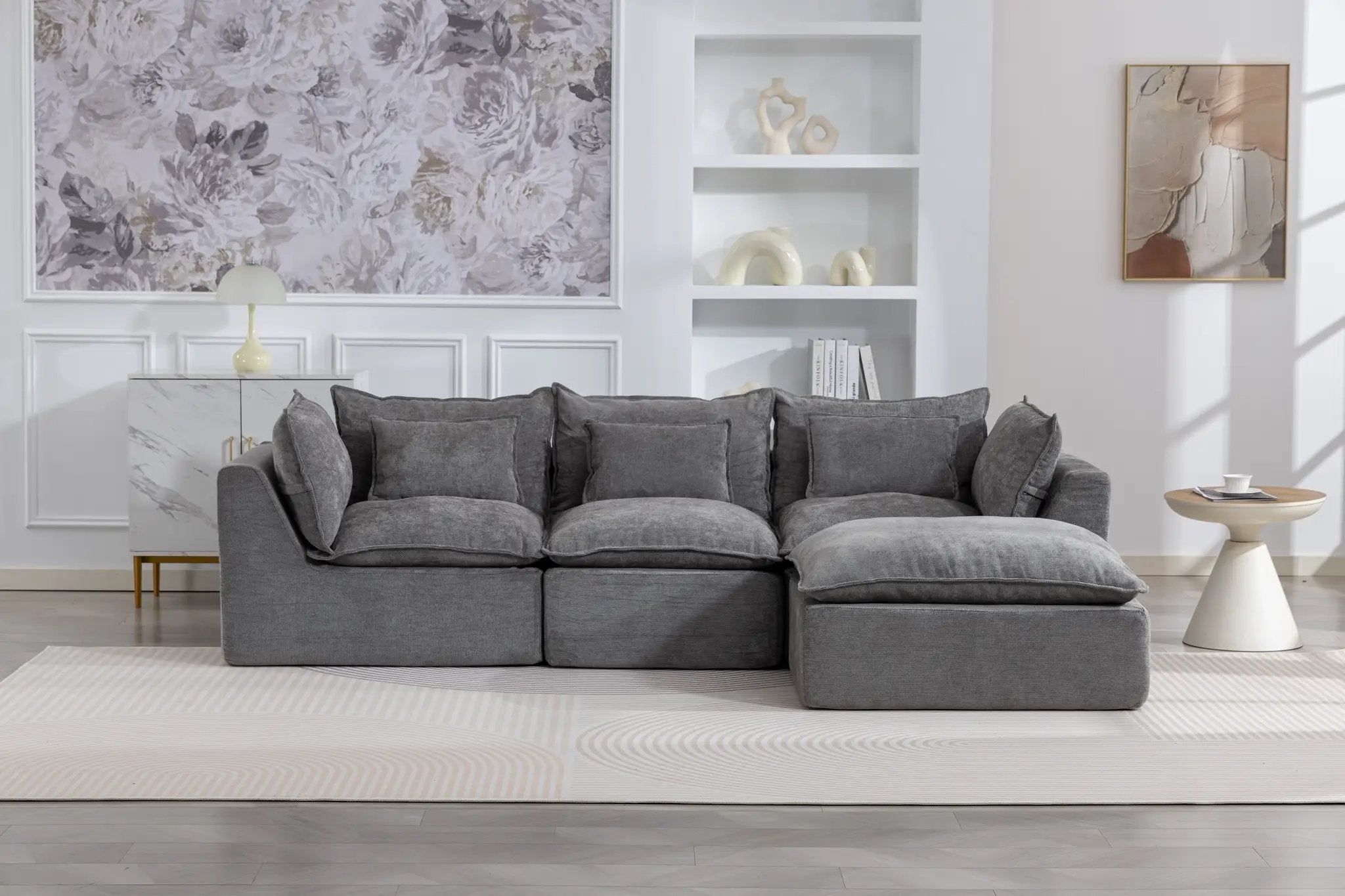 102.3" Width Cloud Couch Oversized Modular Sectional Sofa by HouseOfZazla