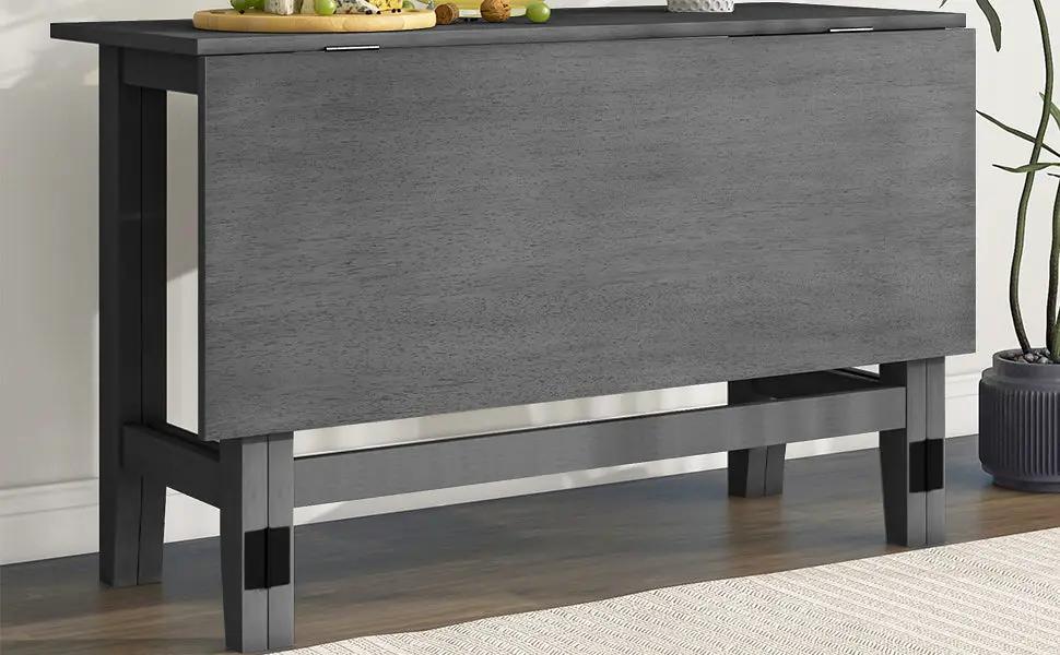 TOPMAX Farmhouse Wood Extendable Dining Table with Drop Leaf by HouseOfZazla