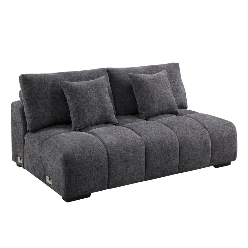 Chosen - Sectional Sofa With Toss Pillows With 2 Chaises With Ottoman - Gray by HouseOfZazla