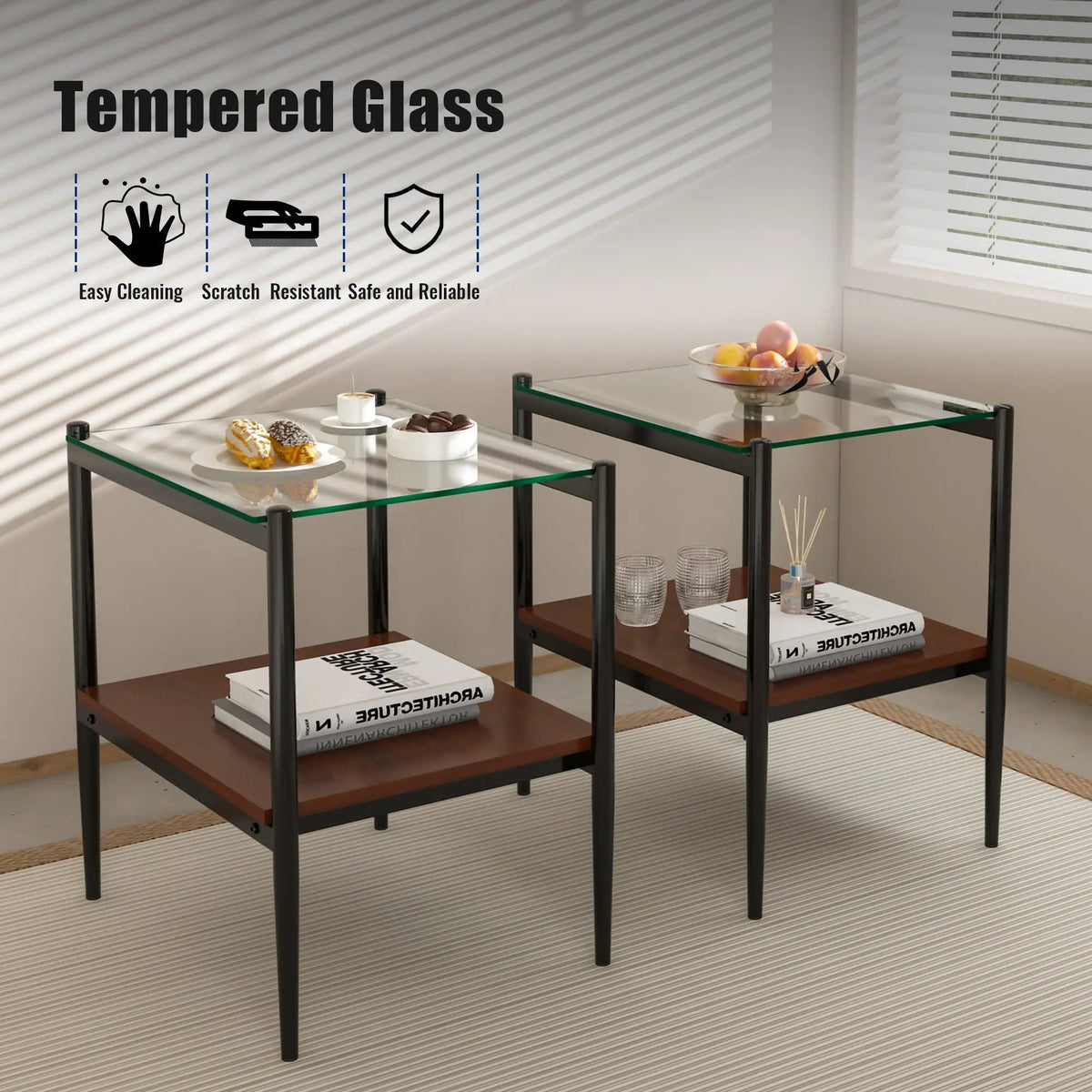 Set of 2 Rectangle End Table by HouseOfZazla